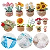 DIY Flower Potted Crochet Kit with Video Tutorial Cute Plants Hand-Knitted Tool