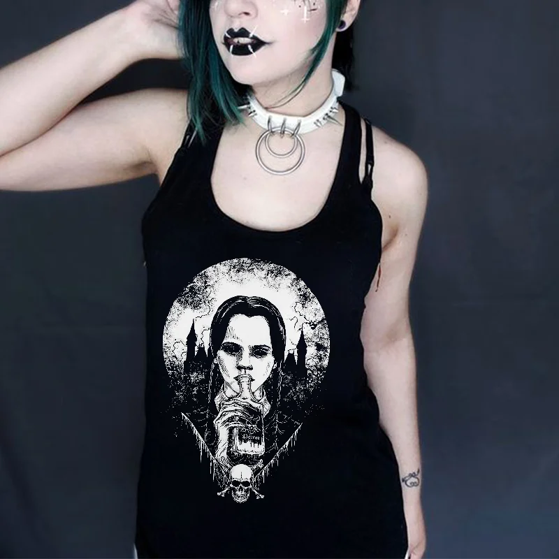 Wednesday Addams Poison Printed Women's Casual Vest -  