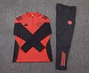 2025/2026 Bayern Munich Half-Pull Training Suit Orange-Red Football Shirt 1:1 Thai Quality Set