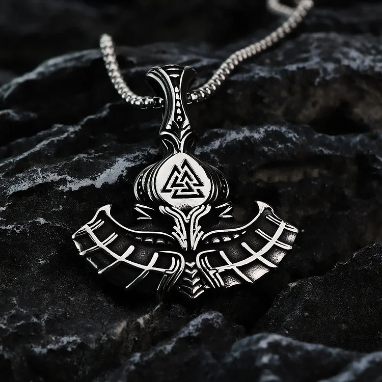 Coutureaura Valknut Anchor Viking Necklace
