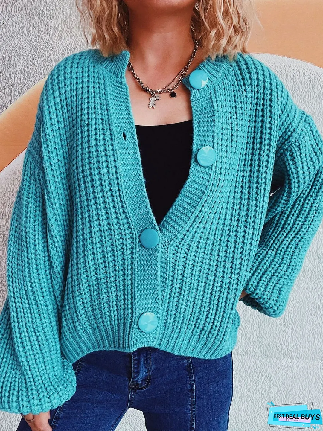 Button Up Long Sleeve Cardigan