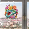 (US Only)Acrylic 2D Flat DIY Flower Snake Hanging Diamond Art Kits Wall Door Decoration