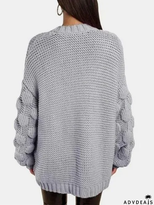 Open Front Long Sleeve Cardigan