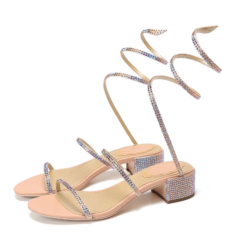 2019 Women Summer Thin High Heels Rhinestone Sandals Office Sandals Party Pumps Wedding Ladies Shoes