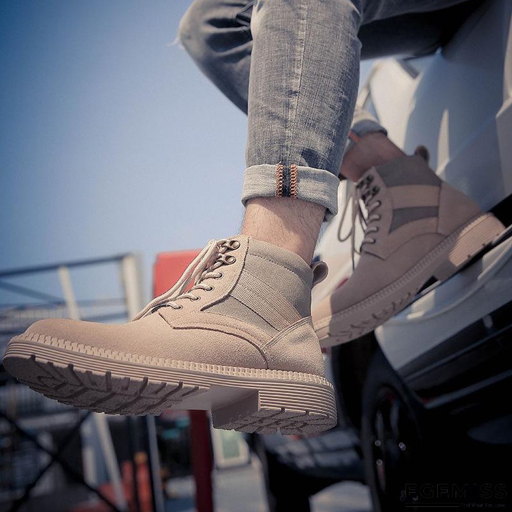 Martin Boots Mens British Outdoor Riding Casual High-Top Shoes Leather Trendy Brand | EGEMISS