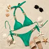 Crystal & Diamond Strappy Bikini Swimsuit Set by Inlyline