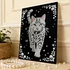 (30x40cm)DIY Pearl Painting Framed Cat Handmade Pearl Material Art Kit Living Room Decor