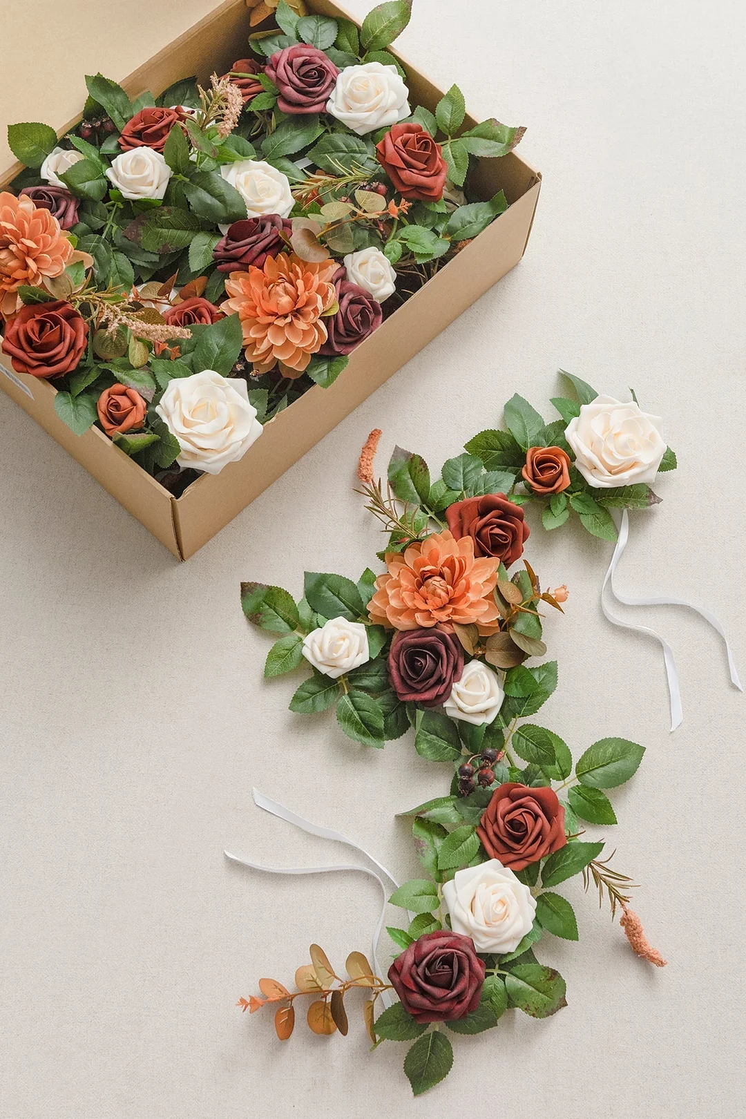 2ft Flower Garlands in Sunset Terracotta