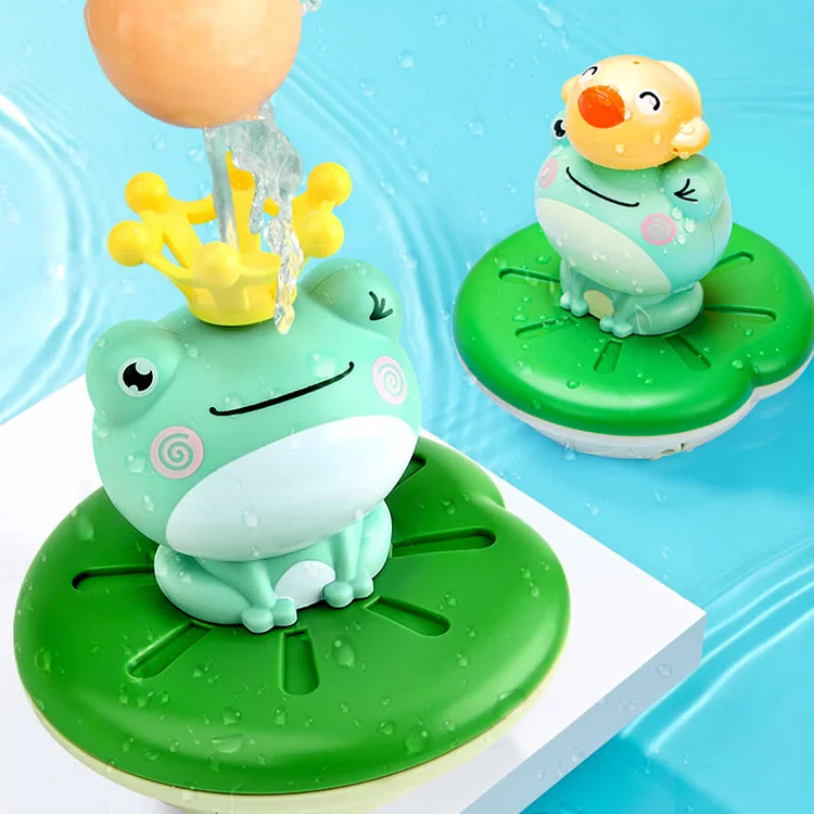 Frog Electric Spray Water Floating Rotation Bath Toys