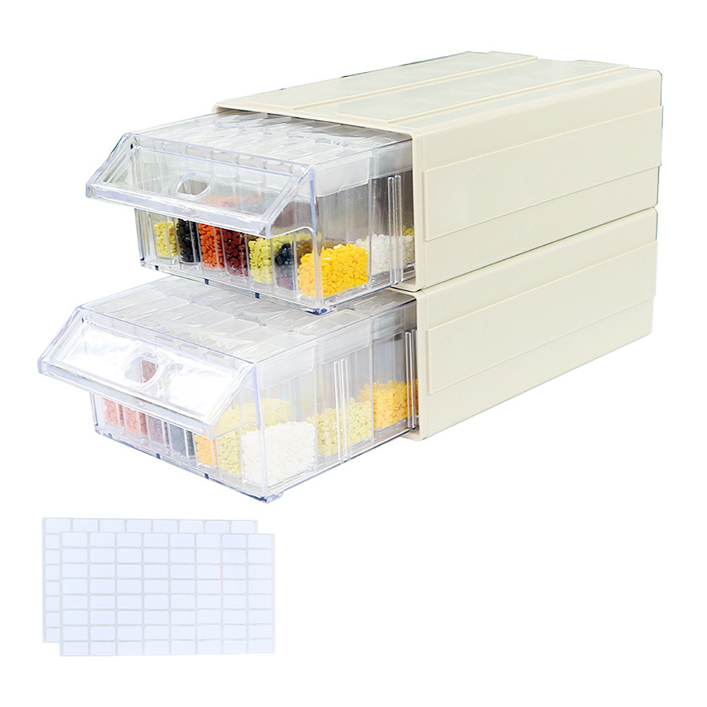 

70pcs Square Bottle Drawer Drill Painting Storage Box Set, 501 Original