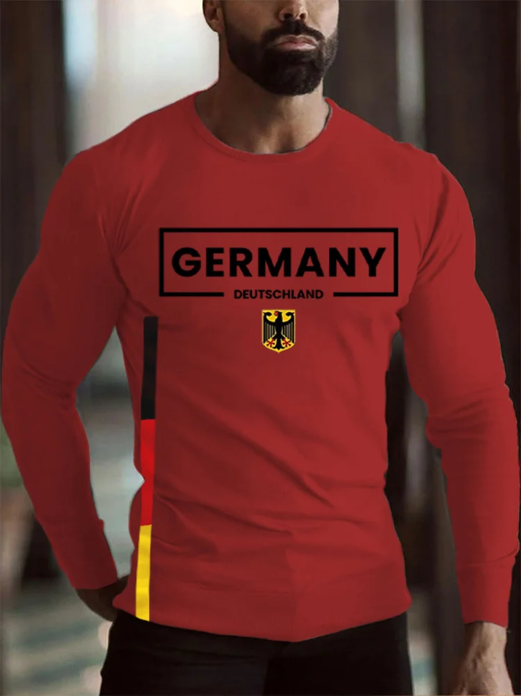 M&auml;nner Deutschland gedruckt Langarm T-Shirt