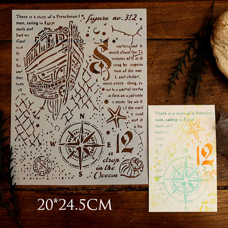 Journalsay Vintage Hollow Plastic Engraving Board Drawing Tools Stencils 