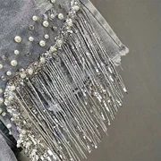 Elegant High-Waist Denim Shorts for Women - Summer 2025 Zara Look with Embellished Fringe Design