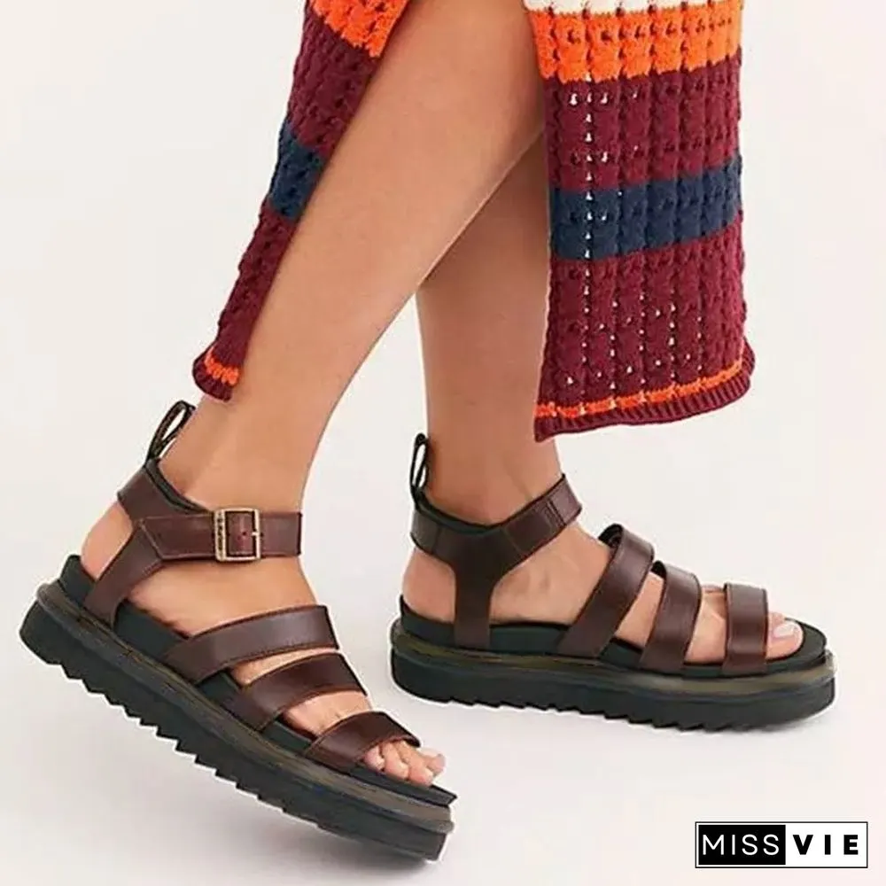 Women Soft Patent Leather Gladiator Sandal Female Beach Shoes New Summer Shoes Womens Roman Sandals Students Flat Platform Shoes