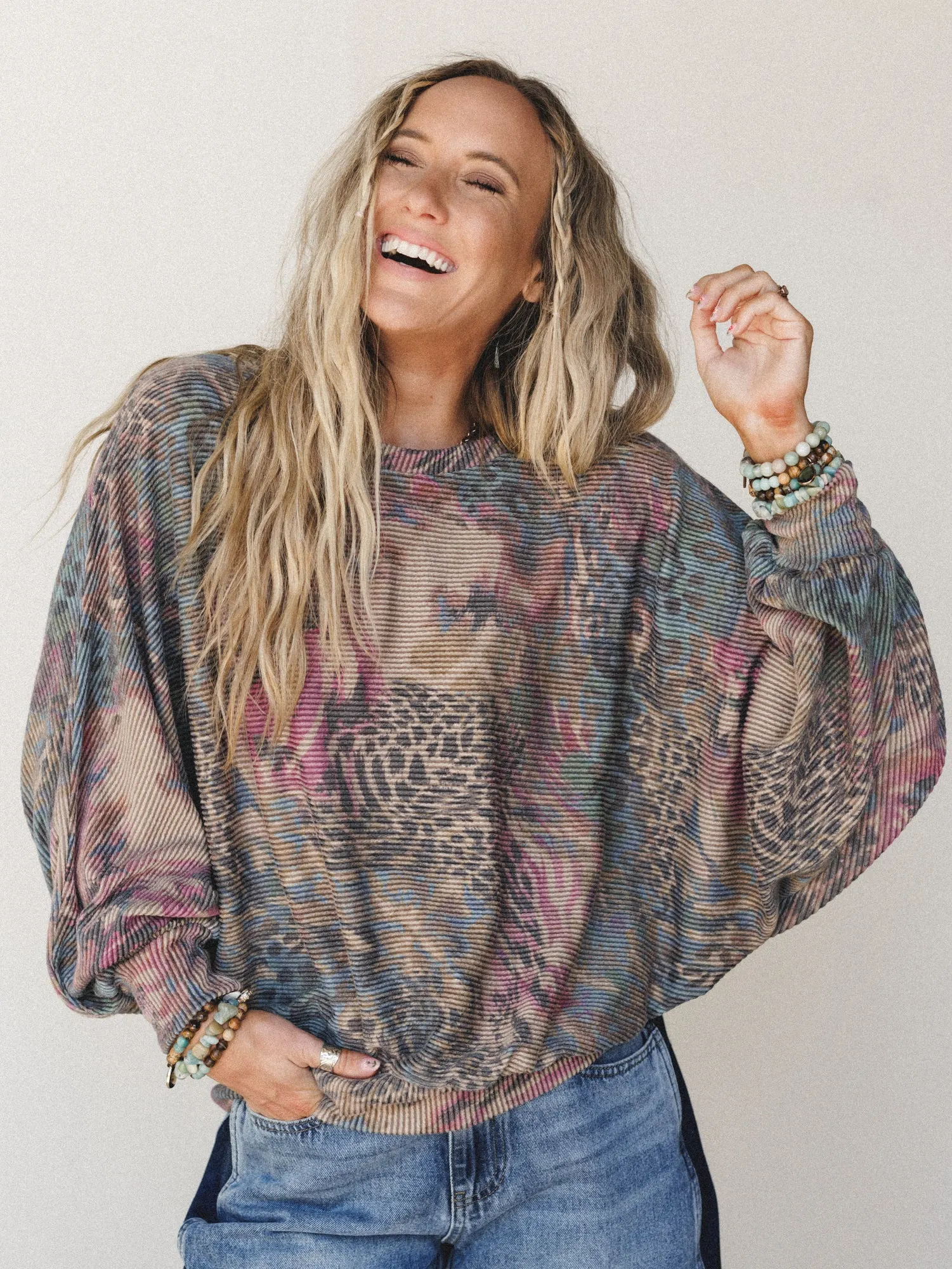 The Nest Savannah Bat Sleeve Top - Lavender