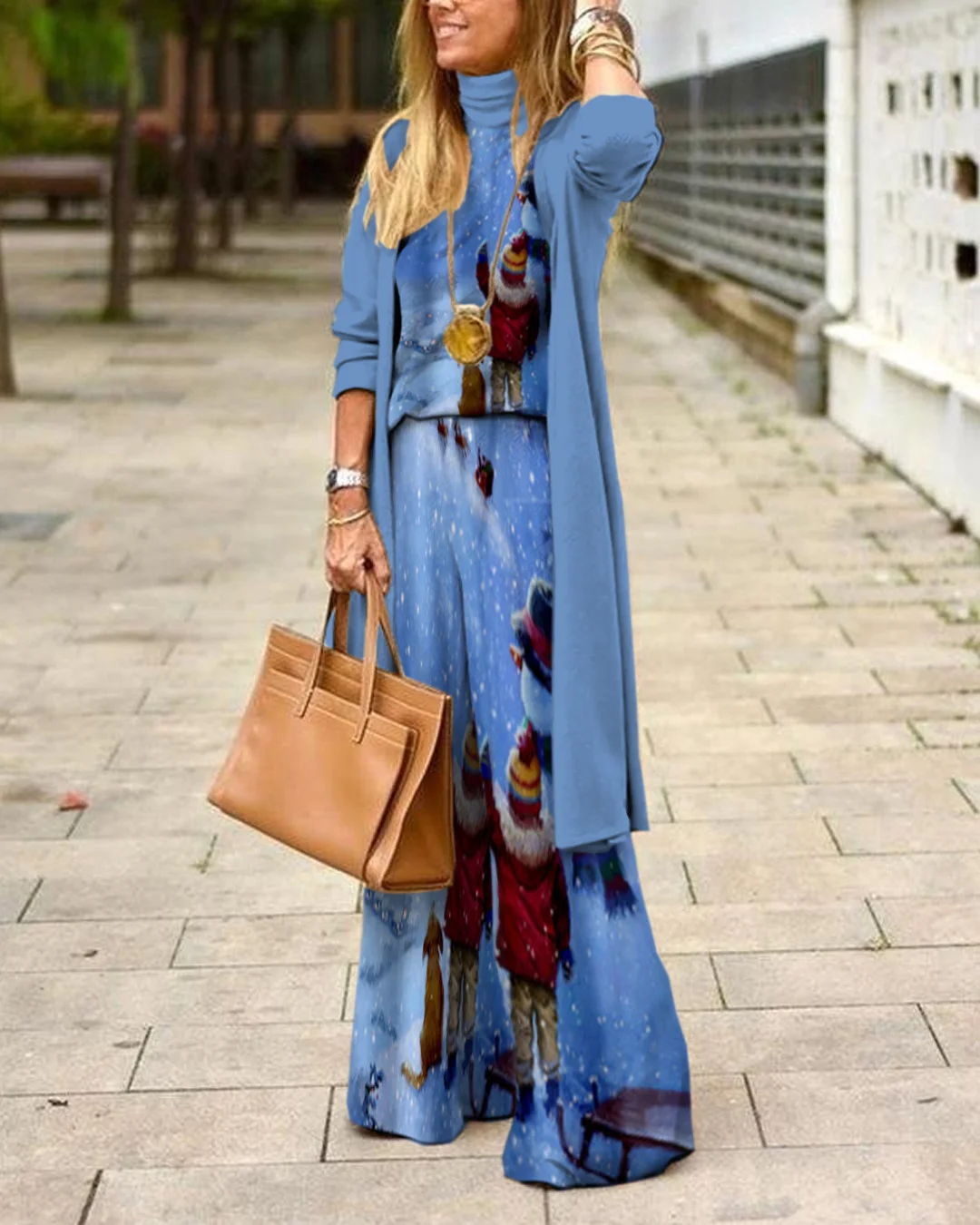 Herringbone Sweater Three-Piece Suit e6f7