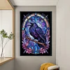 Crow Stained Glass-11CT Stamped Cross Stitch 40*60cm(Big Size)