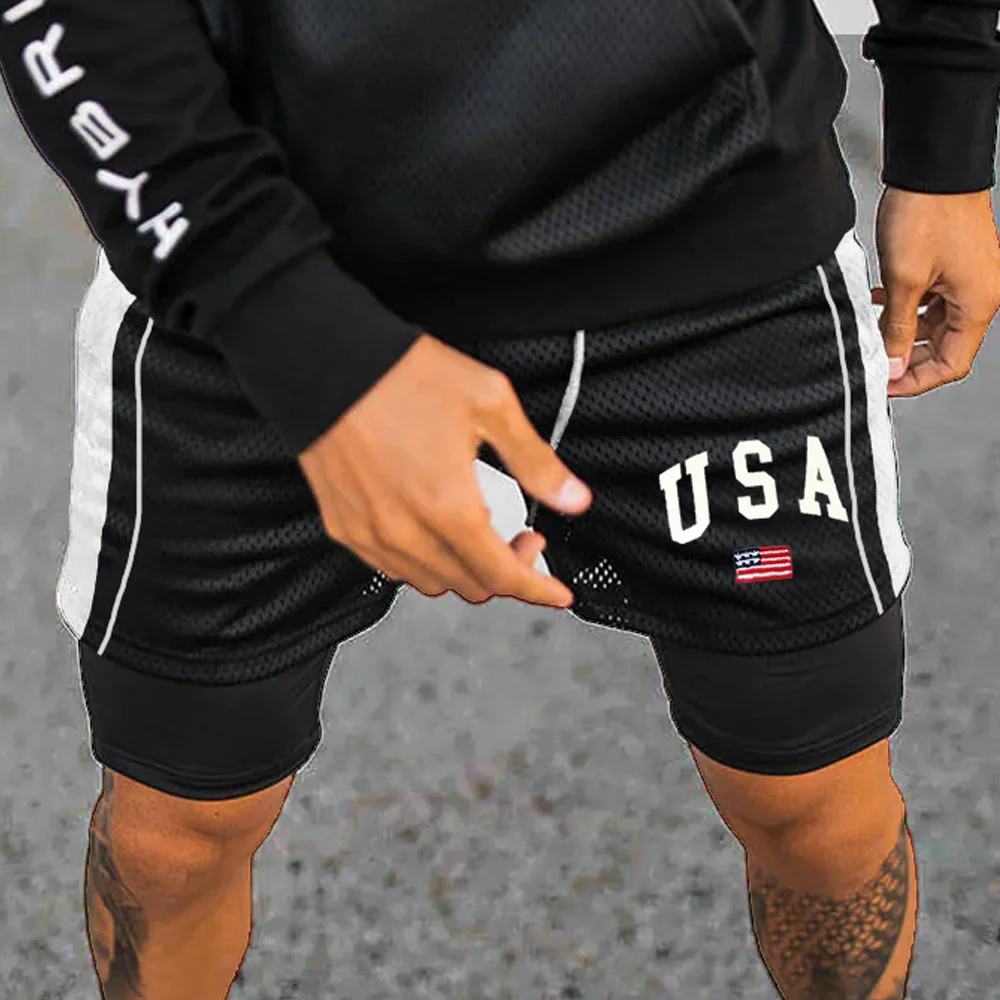 Men's USA Print Mesh Performance Shorts