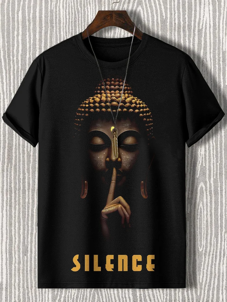 Men's Buddha Silence Art Print T-Shirt