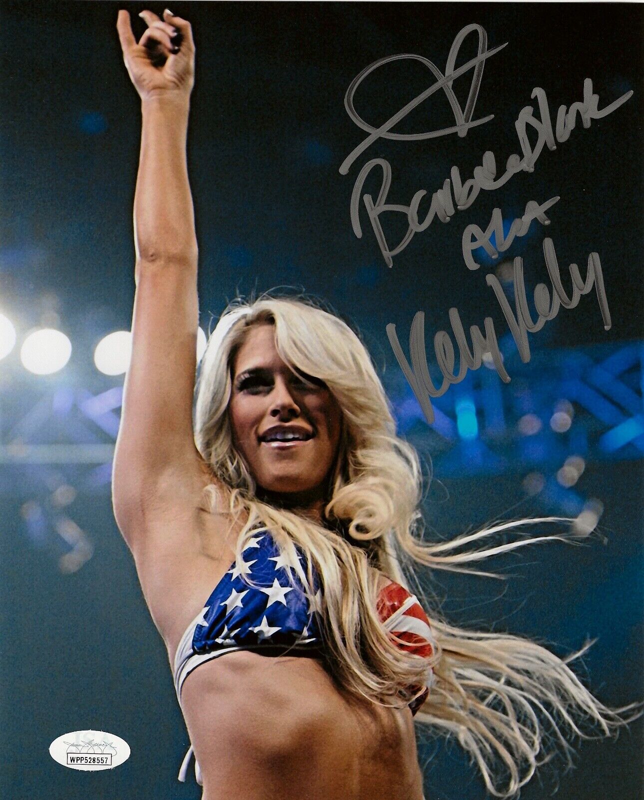 KELLY KELLY Signed 8x10 SEXY Photo Poster painting BARBIE BLANK WWE Autograph JSA COA Witness