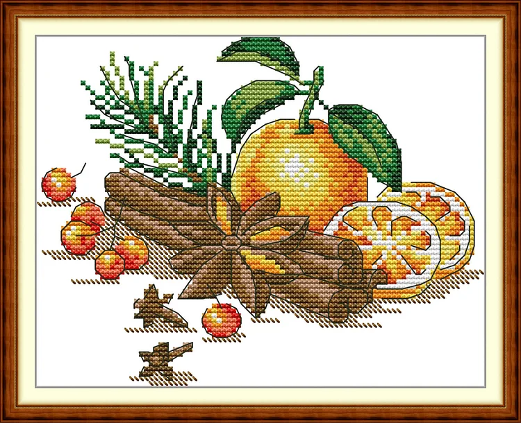 【Joy Sunday Brand】Berries and Spices 21*18cm 14CT Stamped Cross Stitch gbfke
