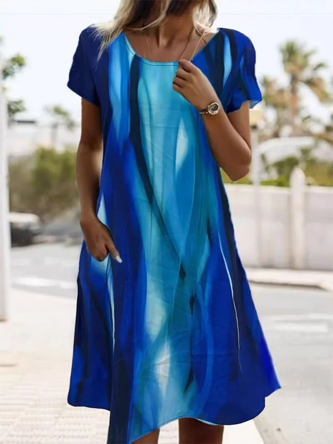 Women'S Casual Loose Printed Dress 