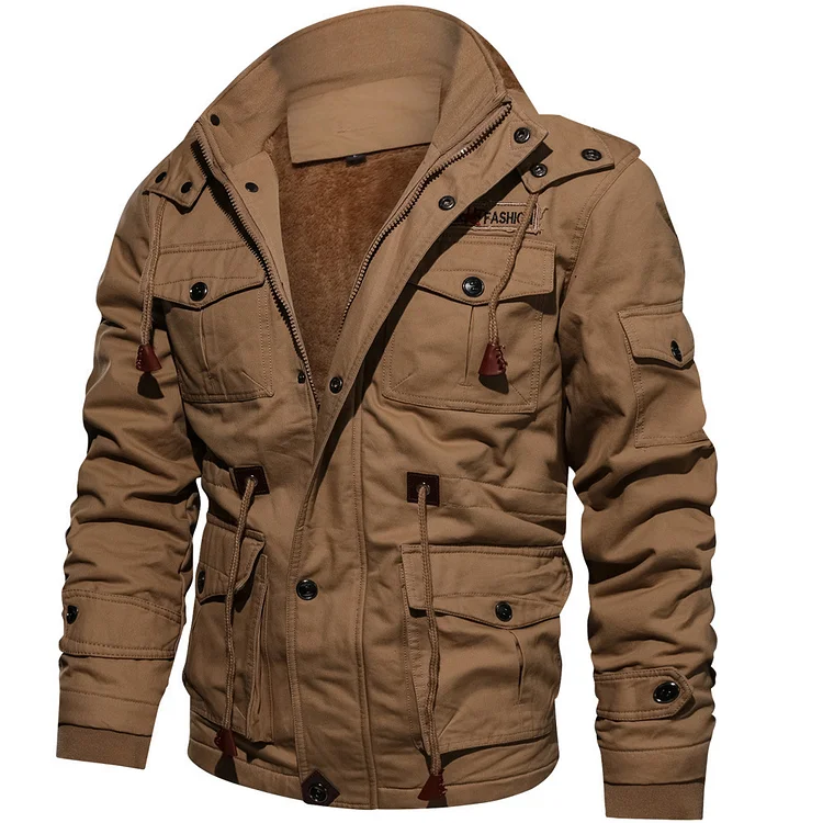 Loose Lapel Hooded Cotton Jacket Young Men's Coat VangoghDress