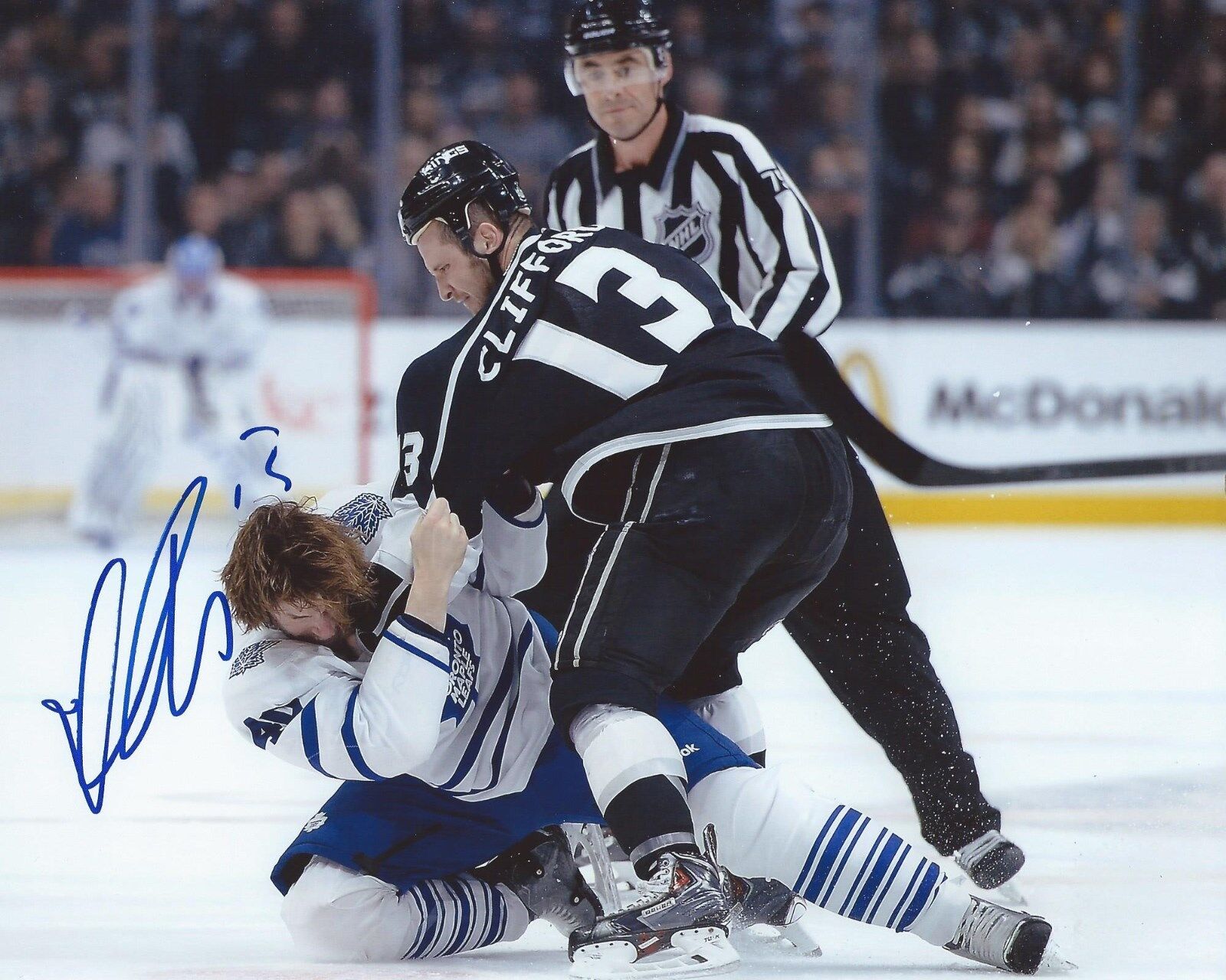 Kyle Clifford Signed 8x10 Fight Photo Poster painting Los Angeles Kings Autographed COA