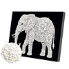 DIY Pearl Painting Elephant for Home Wall Decor with Frame(20x30cm)