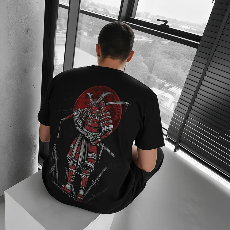 Ukiyo-e Style Art Print Casual Cotton T-Shirt