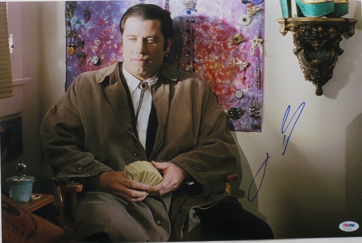 John Travolta Signed Pulp Fiction Autographed 12x18 Photo Poster painting PSA/DNA #Z14363