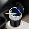 Car Ashtray with Lid Auto Ashtray Double Hole Flip Ashtray for Car Travel Agency