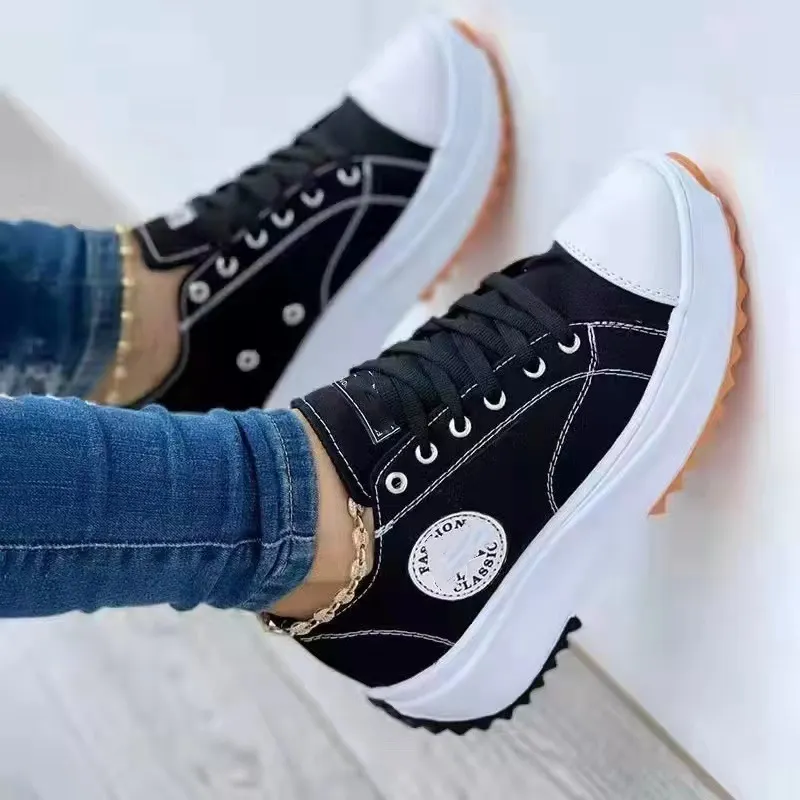 Breakj Breakj 2025 New Low-Top Single Shoes Women's Thick-Sed Canvas Shoes With Loose Cream Soles In Front Of The Large Women's Shoes