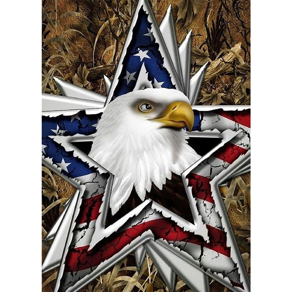 Independence Day Eagle Flag 30*40CM(Canvas) Full Round Drill Diamond Painting gbfke