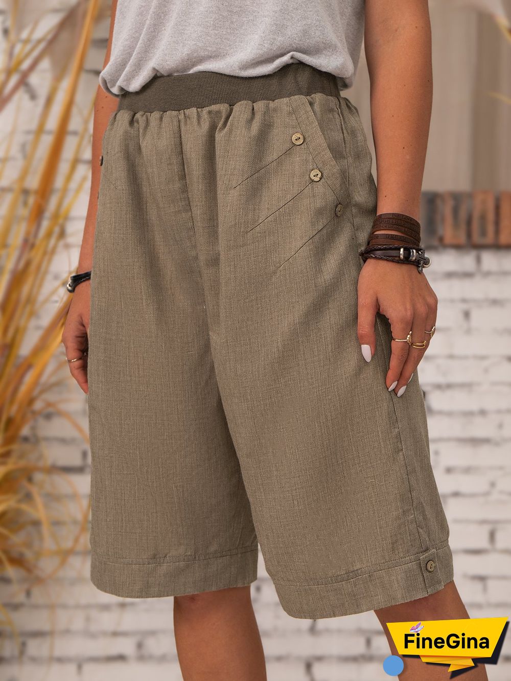 Cotton Pockets Casual Shorts