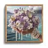 Seaside Pansy Beaded Bouquet Special Shaped 5D DIY Partial Drill Diamond Painting Kits for Adults Beginners Home Decor Diamonds Dots Gem Art Kits 11.81 X11.81inch