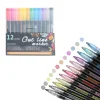 8/12 couleurs double ligne contour DIY dessin stylos marqueurs