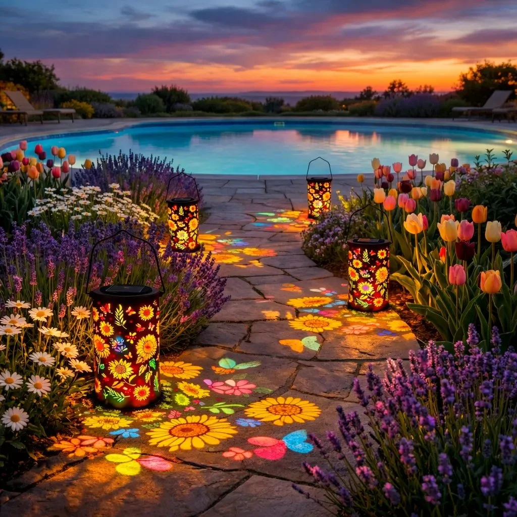 Sunflower Solar Lantern Garden Night Glow