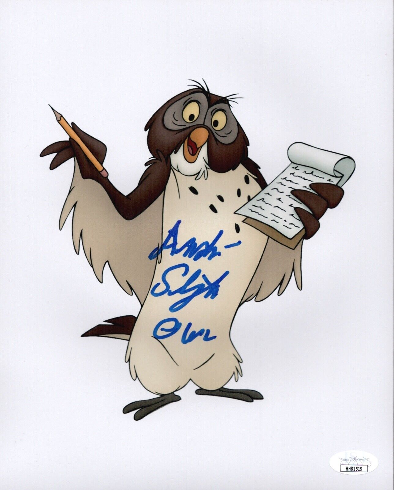 ANDRE STOJKA Signed 8x10 Photo Poster painting OWL Winnie the Pooh Disney Autograph JSA COA Cert