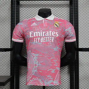 2025/2026 Player Version Real Madrid Chinese Dragon Pink Football Shirt 1:1 Thai Quality