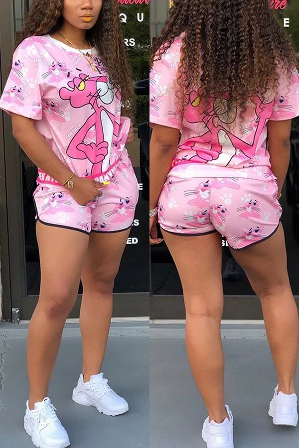 Casual Print  Sports  Two-Pieces Suit