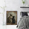 Black Cat And Skull-14CT Stamped Cross Stitch 30*40cm/11.81*15.75in