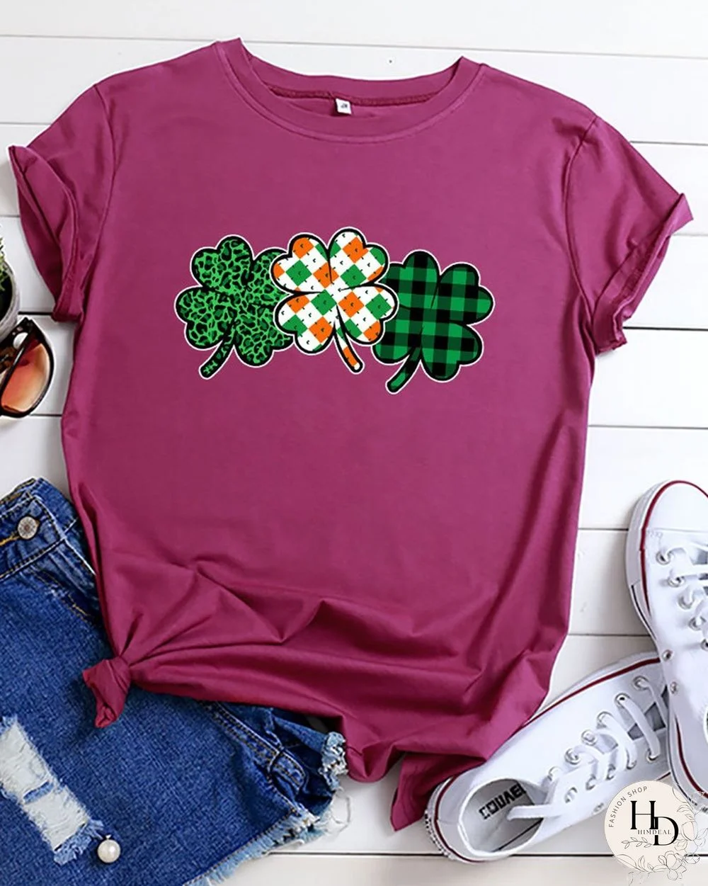 Clover Print Casual T-shirt