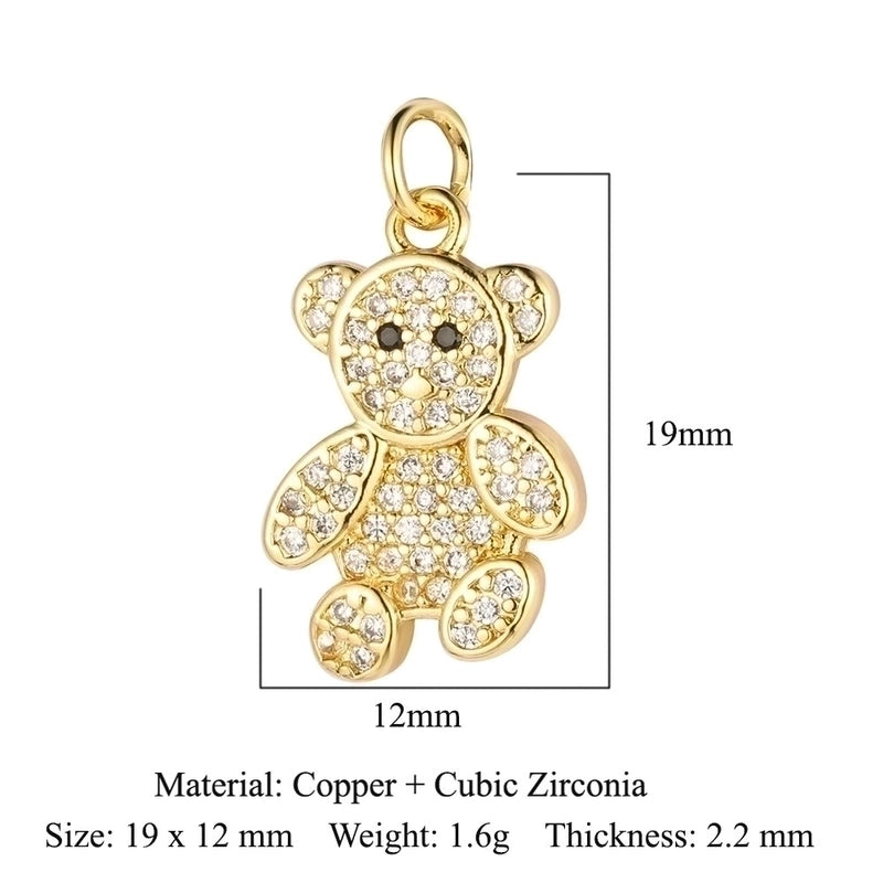 3 Pieces Copper Zircon 18K Gold Plated Dolphin Butterfly