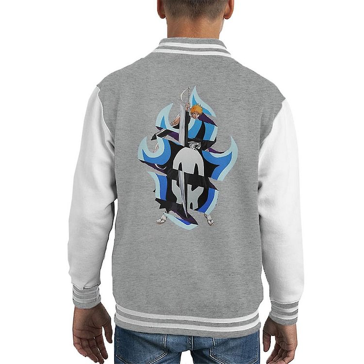 Bleach Ichigo Fire Skull Fusion Kid's Varsity Jacket