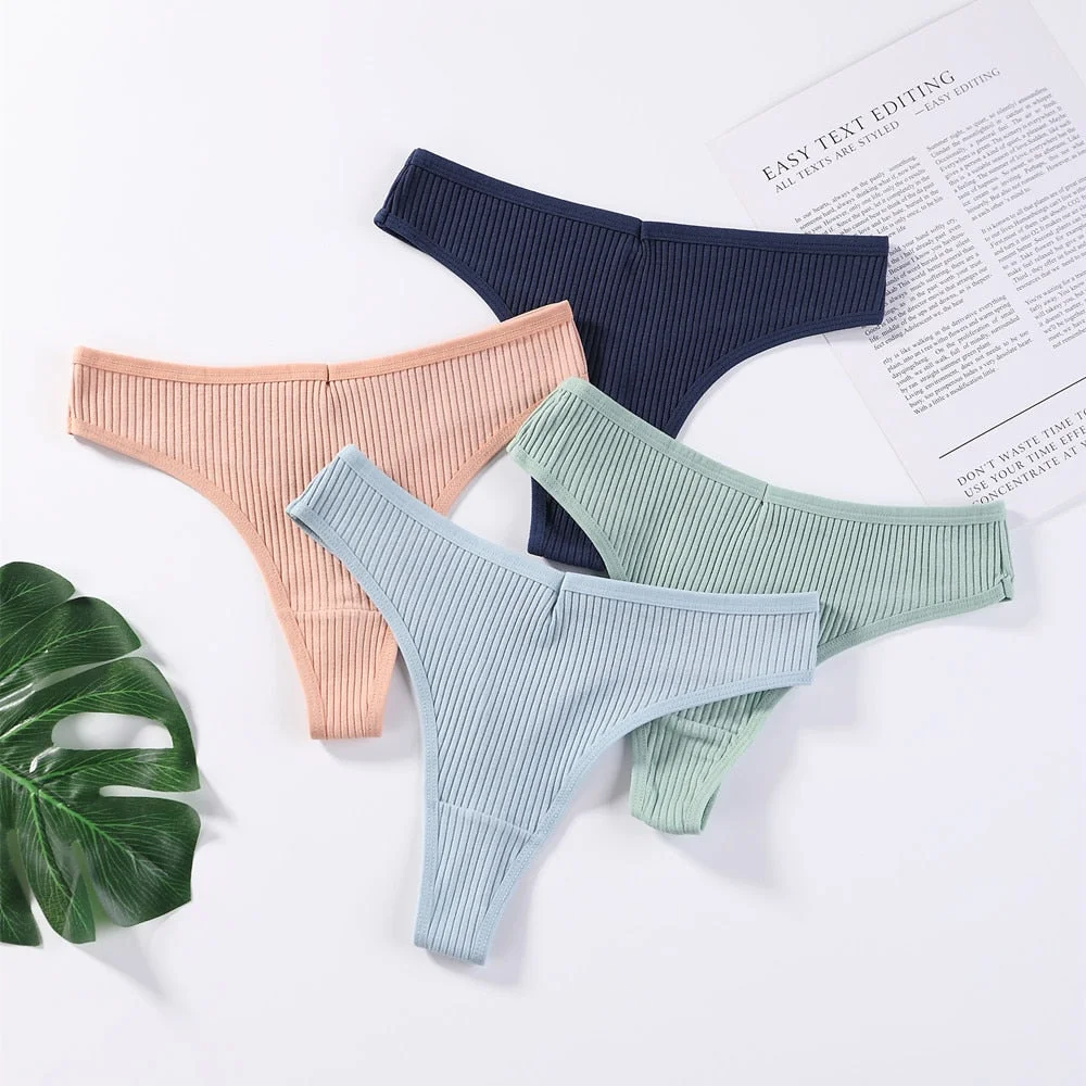 3Pcs/Set Panties G-String Ladies Sexy Panties Ladies Ladies Thong Underwear Low Waist Solid Comfortable Cotton Panties Lingerie