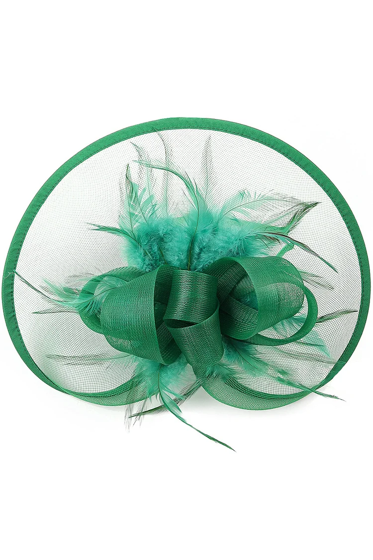 Party Feather Bow Tie See Through Headwear