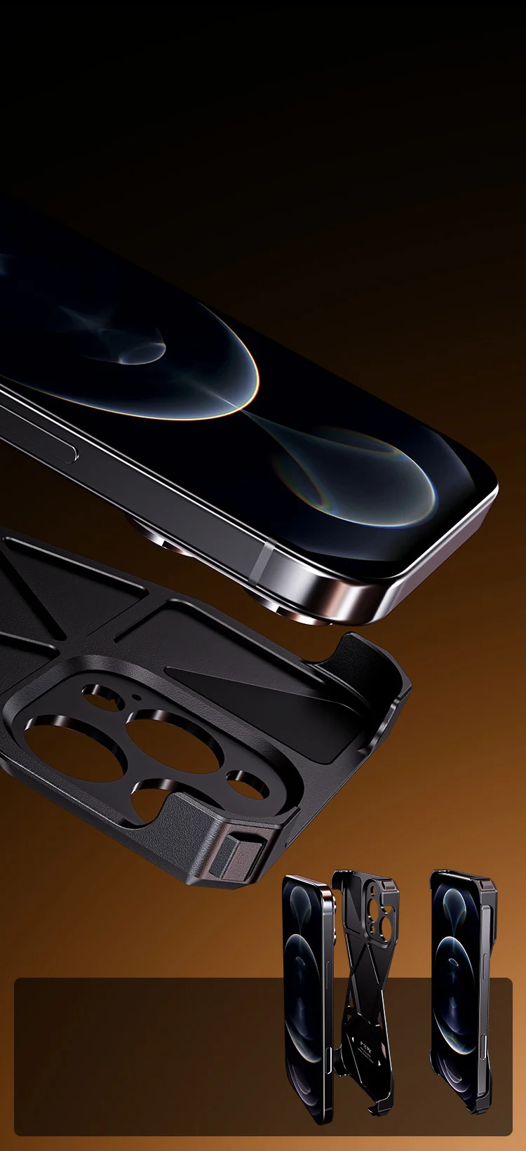 Aluminum Alloy Cross-Border Suitable For Apple 16Promax Mobile Phone Case New Forged Carbon Fiber Metal High-End Protective Case