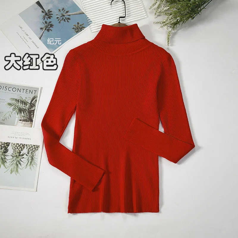 Uveng Uveng Sweater Woman With Bottom Shirt Autumn And Winter New Long Sleeves To Keep Warm Body Solid Color Knitted Shirt
