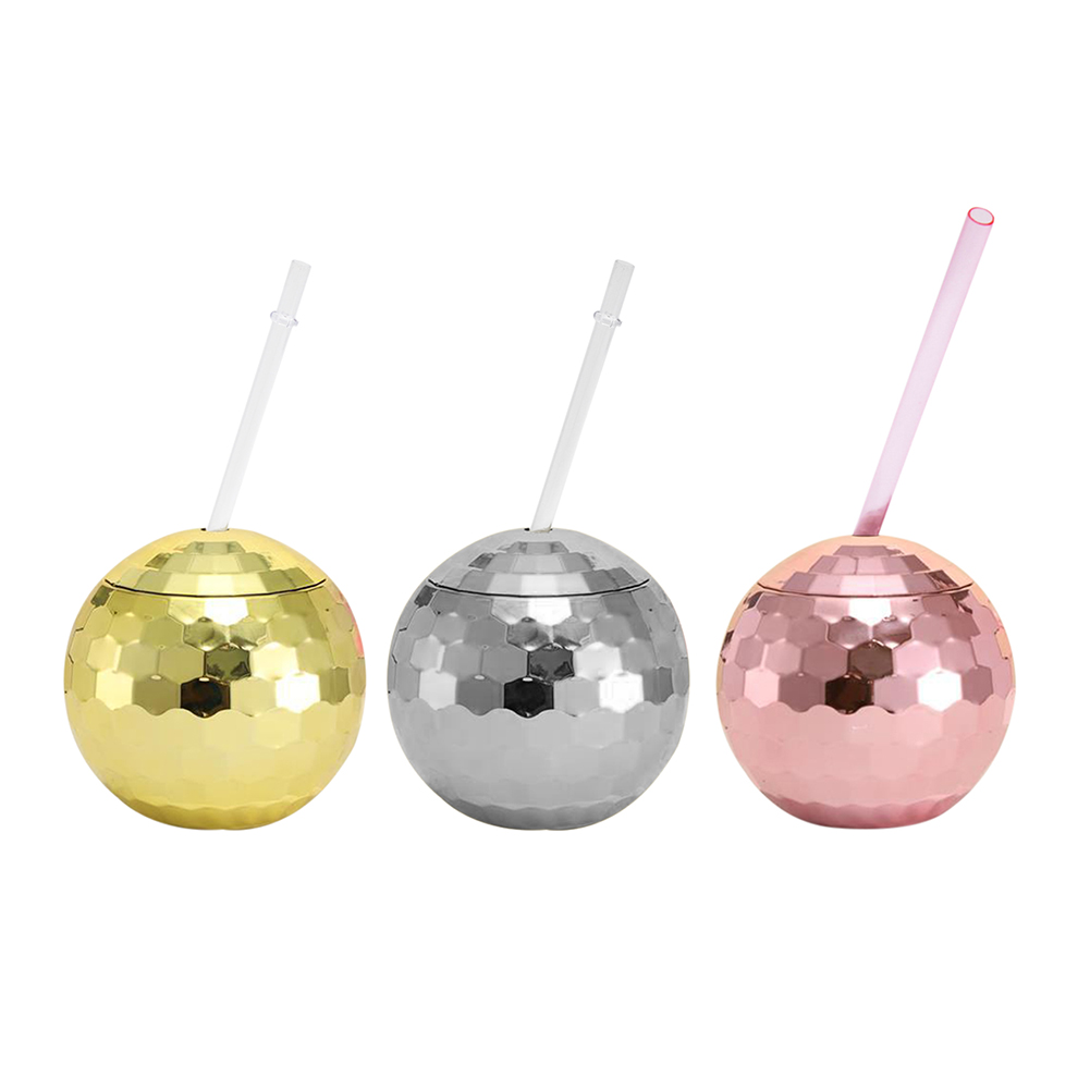 

600ml Disco Ball Cup Cocktail Nightclub Party Straw Wine Glass Drinking Mug, Gold, 501 Original